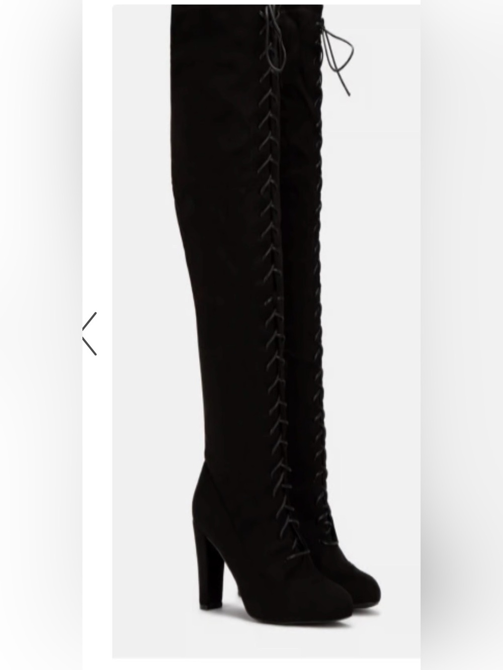 Black Over-the-Knee Lace-Up Women's Boot